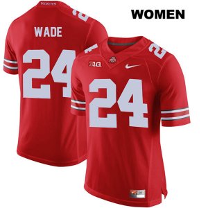 Women's NCAA Ohio State Buckeyes Shaun Wade #24 College Stitched Authentic Nike Red Football Jersey XT20Q82UJ